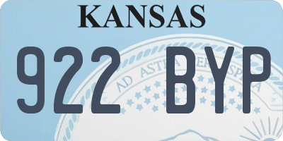 KS license plate 922BYP
