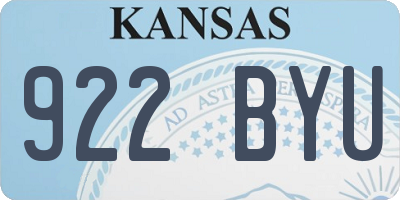 KS license plate 922BYU