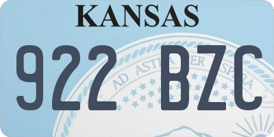 KS license plate 922BZC