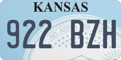 KS license plate 922BZH