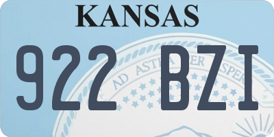 KS license plate 922BZI