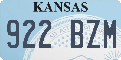 KS license plate 922BZM