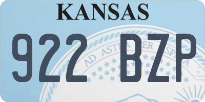 KS license plate 922BZP