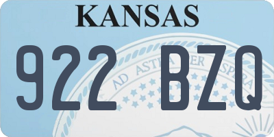 KS license plate 922BZQ