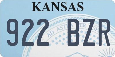 KS license plate 922BZR