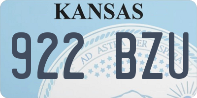 KS license plate 922BZU