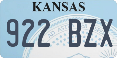 KS license plate 922BZX