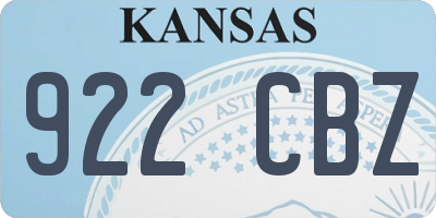 KS license plate 922CBZ