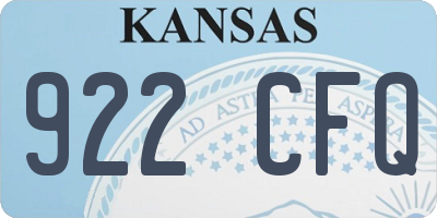 KS license plate 922CFQ