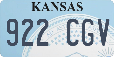 KS license plate 922CGV