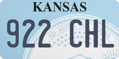 KS license plate 922CHL