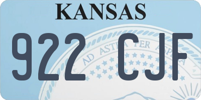 KS license plate 922CJF