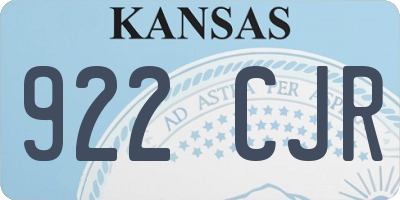 KS license plate 922CJR