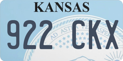KS license plate 922CKX