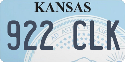 KS license plate 922CLK