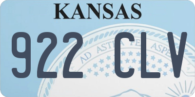 KS license plate 922CLV