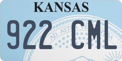 KS license plate 922CML