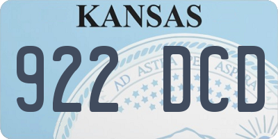 KS license plate 922DCD