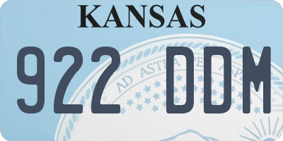 KS license plate 922DDM