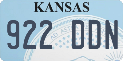KS license plate 922DDN