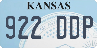 KS license plate 922DDP