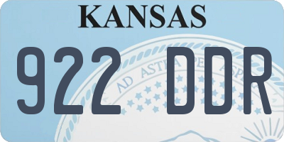 KS license plate 922DDR