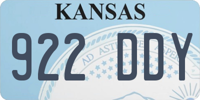 KS license plate 922DDY