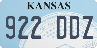 KS license plate 922DDZ