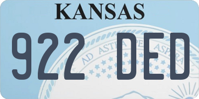 KS license plate 922DED
