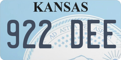 KS license plate 922DEE