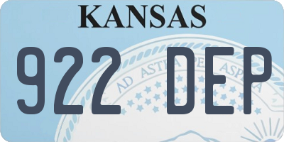 KS license plate 922DEP