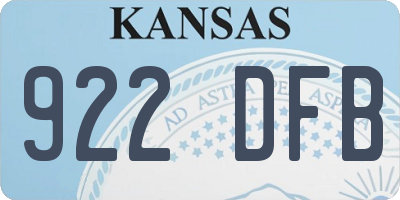 KS license plate 922DFB