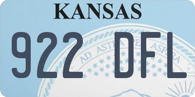 KS license plate 922DFL