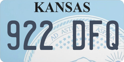 KS license plate 922DFQ