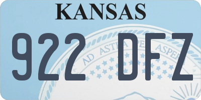 KS license plate 922DFZ