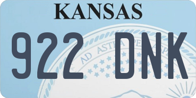 KS license plate 922DNK