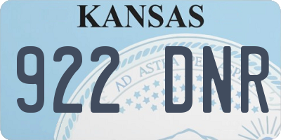 KS license plate 922DNR