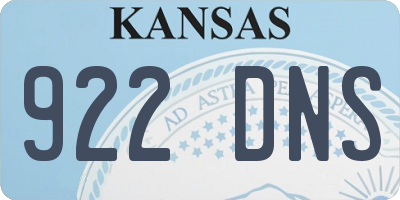 KS license plate 922DNS