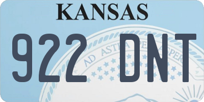 KS license plate 922DNT