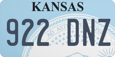 KS license plate 922DNZ