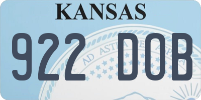 KS license plate 922DOB