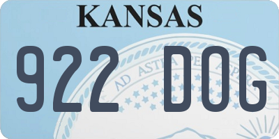 KS license plate 922DOG