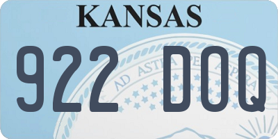 KS license plate 922DOQ
