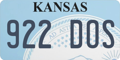 KS license plate 922DOS