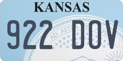 KS license plate 922DOV