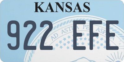 KS license plate 922EFE