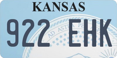 KS license plate 922EHK