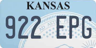 KS license plate 922EPG