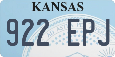 KS license plate 922EPJ