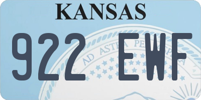 KS license plate 922EWF